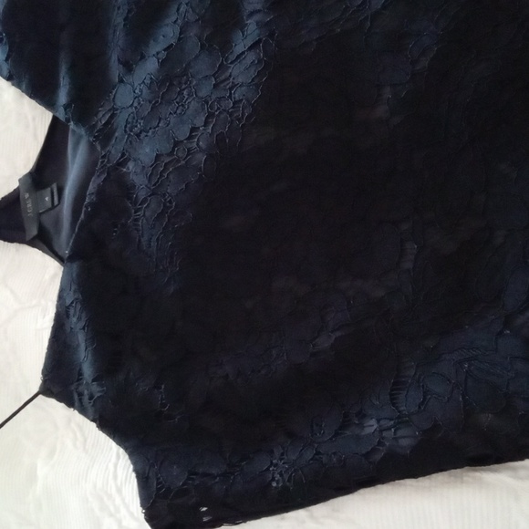 J. CREW Lace Racer Back Top with Scalloped Hemline - Picture 2 of 5